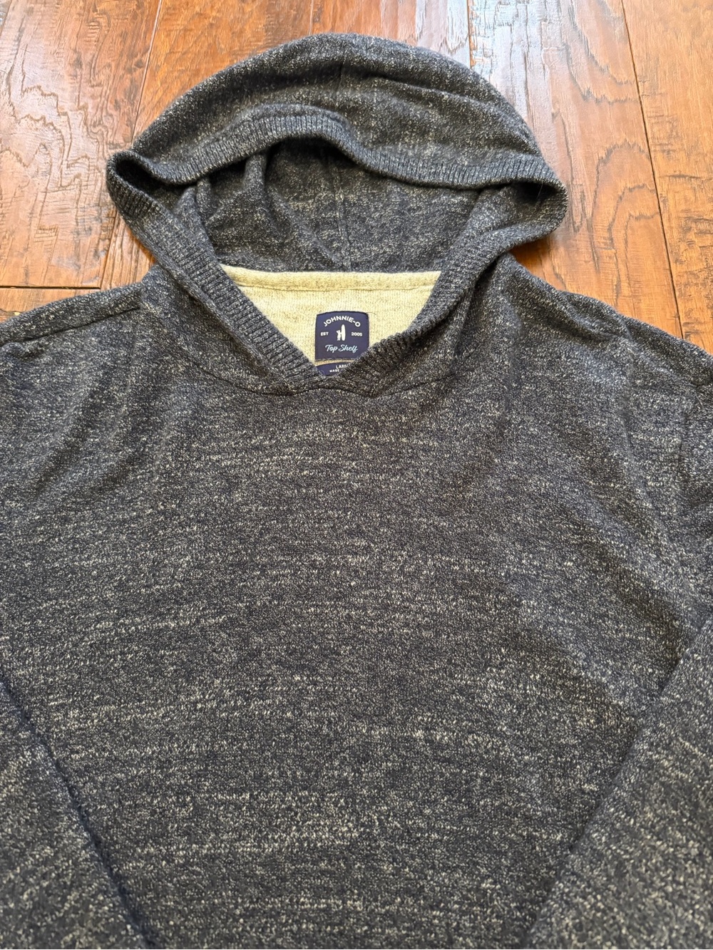 Johnnie-O Top Shelf mens Hooded sweater size Large merino wool Pockets - Picture 4 of 14